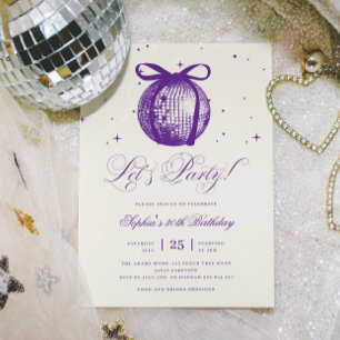 Whimsical Hand Drawn Disco Paarse Elke Leeftijd Ve Kaart