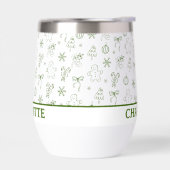 Whimsical Hand Drawn Doodle Green (Gauche)