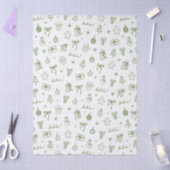 Whimsical Hand Drawn Doodle Green Tissuepapier (Craft)