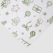 Whimsical Hand Drawn Doodle Green Tissuepapier (Detail)