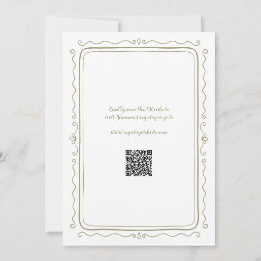 Whimsical Hand Drawn Doodle QR Code Vrijgezellenfe Kaart (Achterkant)