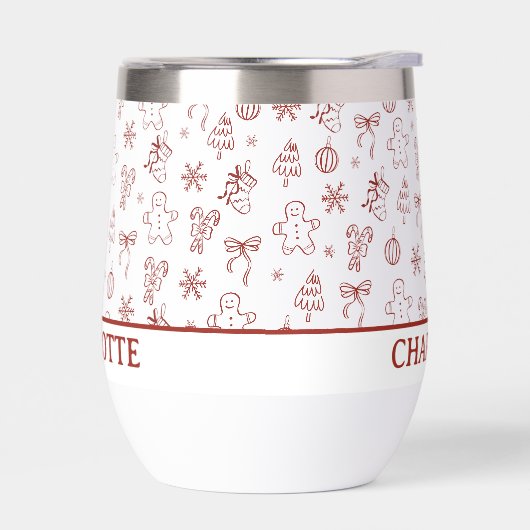 Whimsical Hand Drawn Doodle Red (Gauche)