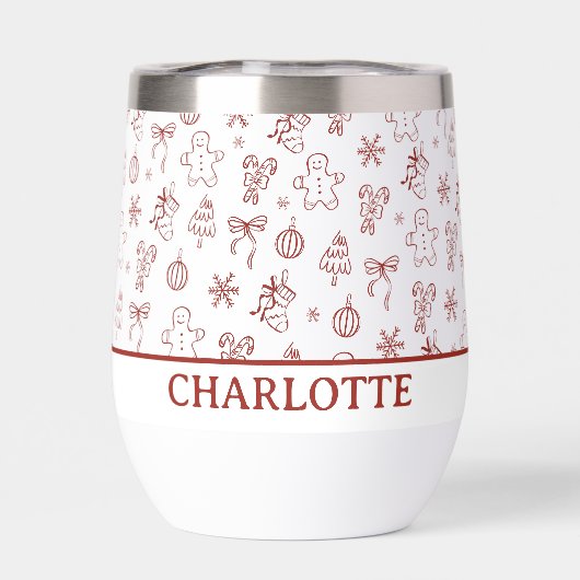 Whimsical Hand Drawn Doodle Red (Arrière)