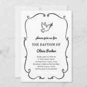Whimsical Hand-Drawn Dove | Baptism Kaart (Voorkant)