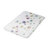 Whimsical Hand Drawn Flowers & Ladybug Bath Mat (Gekanteld)