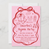 Whimsical Hand Drawn Galentine's Pajama Party  Kaart (Voorkant)