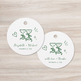 Whimsical Hand Drawn Green Wedding Thank You Bedankjes Labels