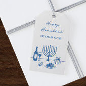 Whimsical Hand Drawn Hanukkah Party Trendy Custom Cadeaulabel