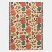 Whimsical Hand-Drawn Herfst Halloween Pompoen Seam Deken (Voorkant Verticaal)