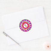 Whimsical Hand Drawn kerstrenier Ronde Sticker (Envelop)