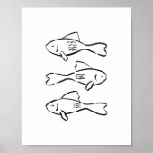 Whimsical Hand-Drawn Mediterranean Fish Art Poster (Voorkant)