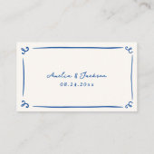 Whimsical Hand Drawn Navy Blue Drink Ticket Informatiekaartje (Achterkant)