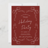 Whimsical Hand Drawn Red Holiday Business Party Kaart (Voorkant)