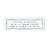 Whimsical Hand Drawn Retro Lijst Retour Adres Etiket (Voorkant)