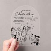 Whimsical Hand Drawn Scribble Wedding Invitation (In situ (ordinateur de poche))