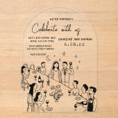 Whimsical Hand Drawn Scribble Wedding Invitation (Recto)