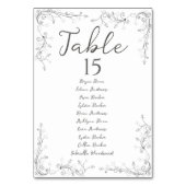 Whimsical Hand Drawn Script Wedding Seating Plan Kaart (Voorkant)