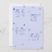 Whimsical Hand Drawn Shell Beach Engagement Party Kaart (Achterkant)