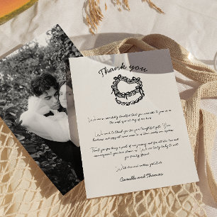 Whimsical Hand-Drawn Taart Trouwen Bedankt Card Kaart