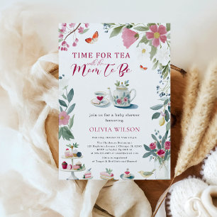 Whimsical Hand-Drawn Tea Party Baby shower Kaart