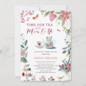 Whimsical Hand-Drawn Tea Party Baby shower Kaart (Voorkant)