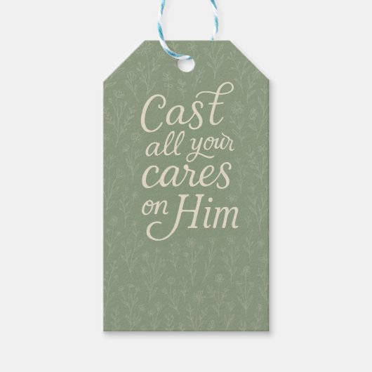 Whimsical Hand-Drawn Typography Wildflower Green Cadeaulabel (Voorkant)