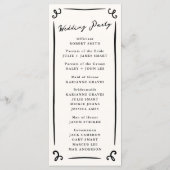 Whimsical Hand Drawn Wedding Programme + Fête (Dos)