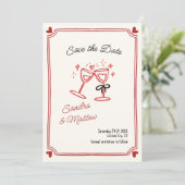 Whimsical Hand Drawn Wedding Save the Date Kaart (Staand voorkant)