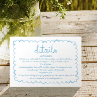 Whimsical Hand Geïllustreerd Lichtblauw Lijst Informatiekaartje