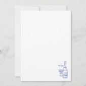 Whimsical Hand getekend Blauwe bruiloft Save The Date (Achterkant)