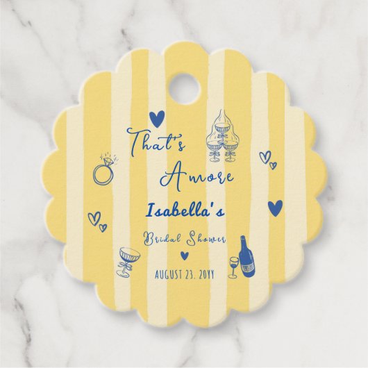 Whimsical Hand Getekend Dat is Amor Bruidsmeisjesf Bedankjes Labels (Voorkant)