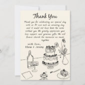 Whimsical Hand getekend eigenzinnige bruiloft beda Bedankkaart (Voorkant)