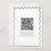 Whimsical Hand getekend Handgeschreven QR Code Wed Kaart (Achterkant)