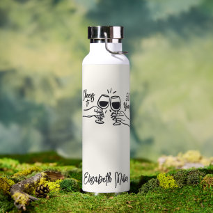 Whimsical Hand Getekend Proost op 50 Jaar Verjaard Waterfles