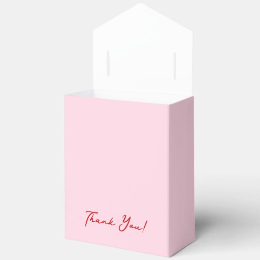 Whimsical Hand getekend Roze & Rode bruiloft Bedankdoosjes (Open)