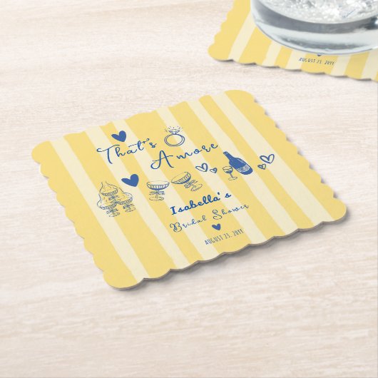 Whimsical hand getekend That's amore Bruidsmeisjes Kartonnen Onderzetters (Gebogen)