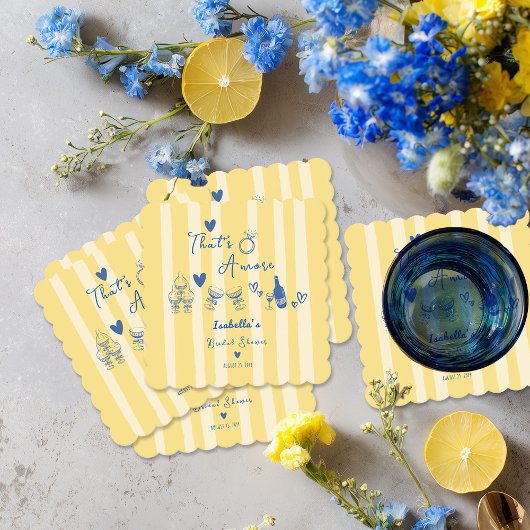 Whimsical hand getekend That's amore Bruiloft Show Kartonnen Onderzetters