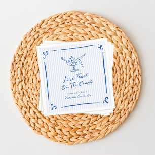 Whimsical Hand Getekende Blauwe Laatste Toast op d Servet