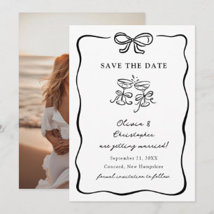 Whimsical Hand Getekende Boog Frame Save the Date Kaart