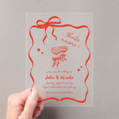 Whimsical Hand getekende cocktails die een bruilof Acryl Uitnodigingen (Insitu (Draagbaar))