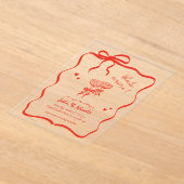 Whimsical Hand getekende cocktails die een bruilof Acryl Uitnodigingen (Laagn)