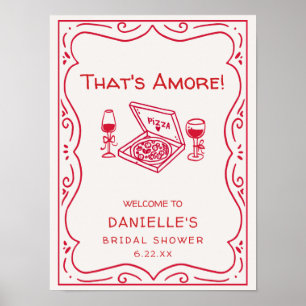 Whimsical Hand Getekende Dat is Amor Bruiloft Borr Poster