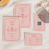 Whimsical Hand Getekende Grappige Fun Trouwdag Kaart