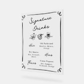 Whimsical Hand getekende handtekening Drinken Acryl Bord (Hoek)