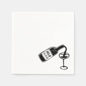 Whimsical Hand getrokken aangepaste wijnfles bruil Servet (Voorkant)