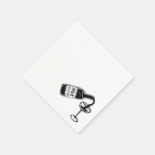 Whimsical Hand getrokken aangepaste wijnfles bruil Servet (Hoek)