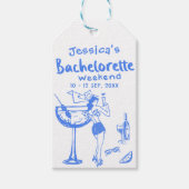 Whimsical Hand getrokken Bachelorette Party Weeken Cadeaulabel (Voorkant)