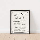 Whimsical Hand getrokken Bar Menu Poster