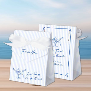 Whimsical Hand Getrokken Blauw Laatste Toast aan d Bedankdoosjes