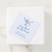 Whimsical Hand Getrokken Blauw Laatste Toast aan d Bedankjes Labels (In situ)